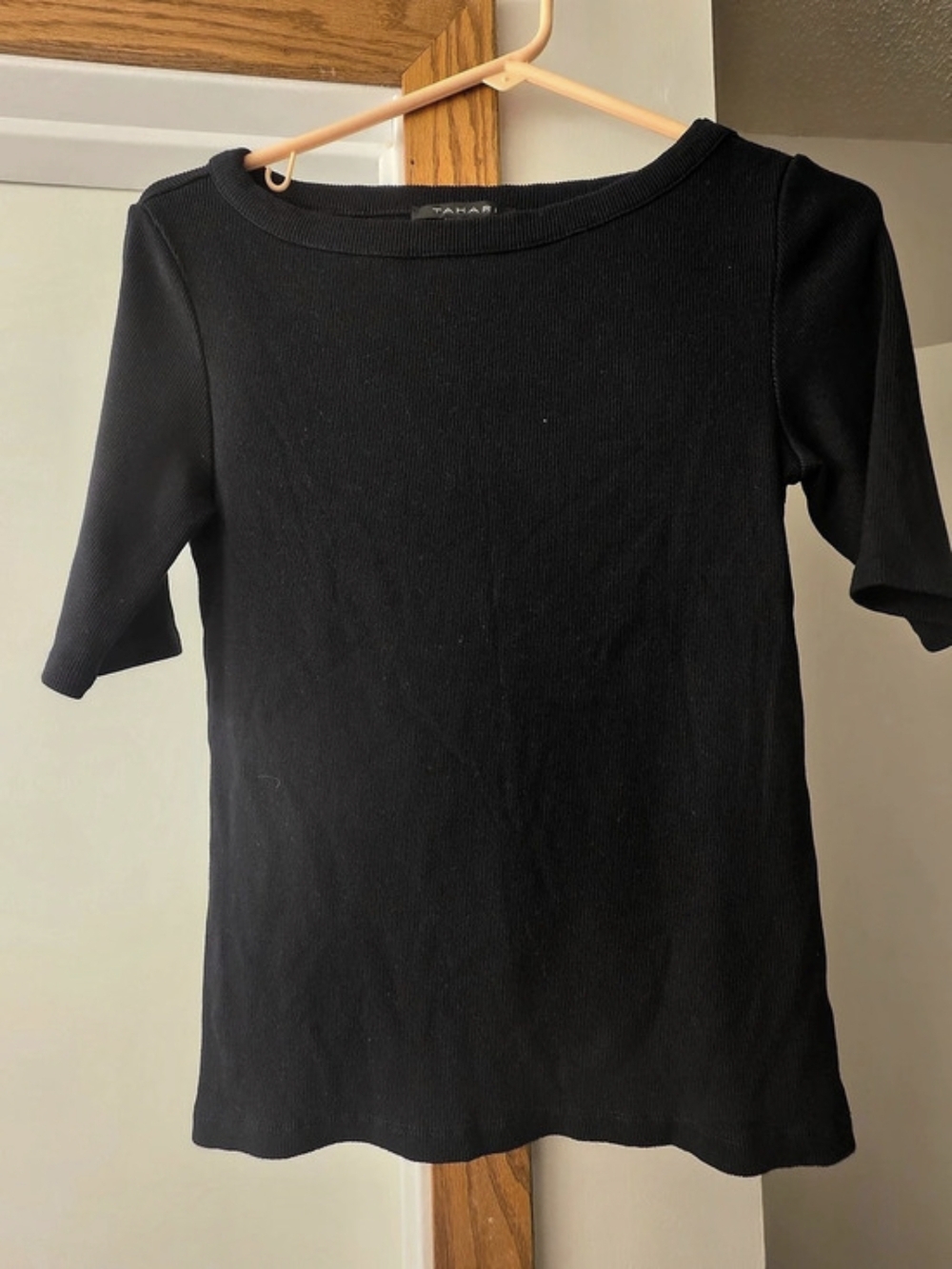 Tahari Ribbed Mini Dress in Black Size Small Like New